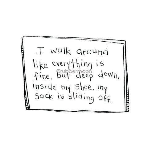 Sunny Carvalho | SC7486H - "My Sock is Sliding Off" - Rubber Art Stamp