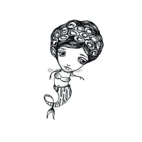 Sunny Carvalho | SC7491H - Kiwi-Maid - Rubber Art Stamp