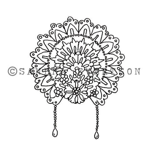 Sandra Evertson | SE6008G - Fiesta Crown - Rubber Art Stamp