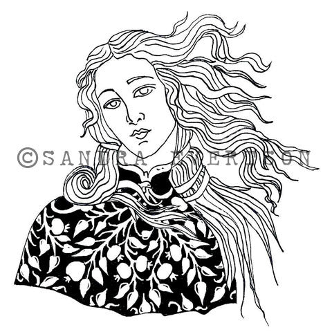 Sandra Evertson | SE6027L - Venus - Rubber Art Stamp