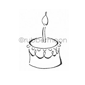 Dave Brethauer | DB9181D - Cake w/ Candle - Rubber Art Stamp