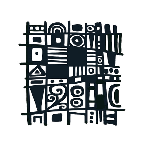 Kae Pea | KP7844 - Gus' Nouveau Grid - Rubber Art Stamps