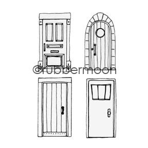 Kae Pea | KP5405K - City Doors Cube - Rubber Art Stamp