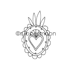 Jone Hallmark | JH7535E - Heart Medallion - Rubber Art Stamp