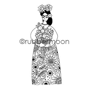 Jone Hallmark | JH7538J - Floral Frida - Rubber Art Stamp