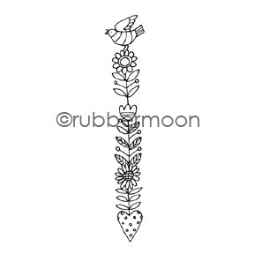 Jone Hallmark | JH7546H - Perched on a Posie - Rubber Art Stamp