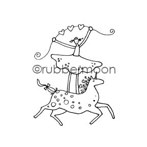 Jone Hallmark | JH7550G - Eunice on a Unicorn - Rubber Art Stamp