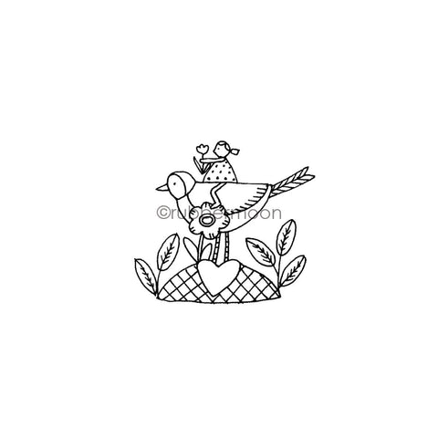 Jone Hallmark | JH7660F - On the Wings of Love - Rubber Art Stamp