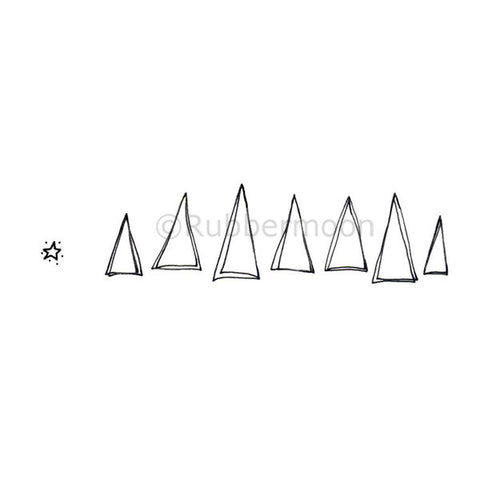 Kae Pea | KP5196H - Triangles w/ End Mount - Rubber Art Stamp
