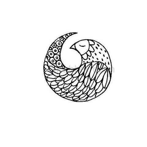 Kae Pea | KP5200E - Fine Feathered Friends (Left Facing) - Rubber Art Stamp