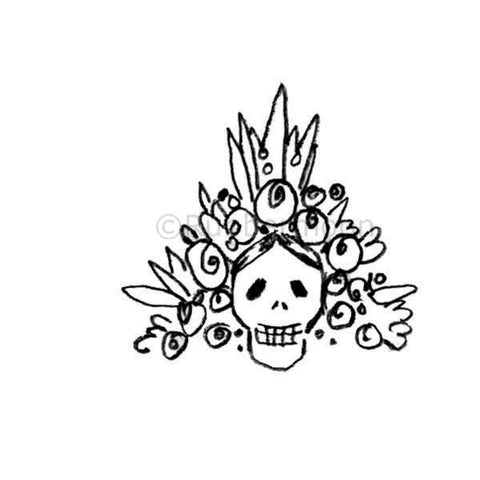 Kae Pea | KP5297E - Skull Topper - Rubber Art Stamp