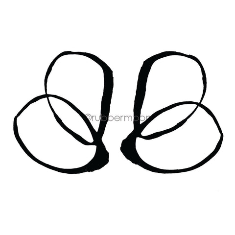 Kae Pea | KP7608J - Imperfect Wing Petals (Large, Set of 2) - Rubber Art Stamp