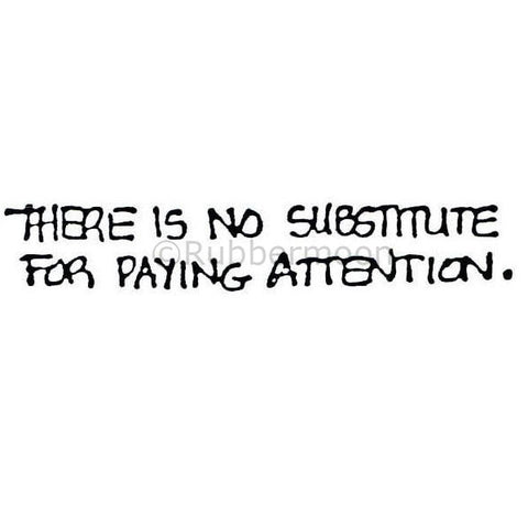 "there is no substitute for paying attention"