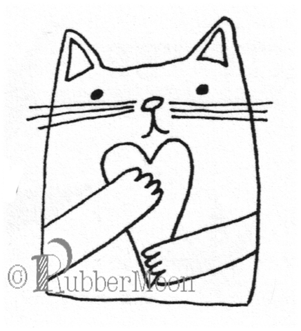 Marylinn Kelly | MK7873E - CAT LOVE - Rubber Art Stamp