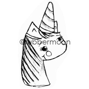 Mindy Lacefield | ML5609G - Joyful Magical Unicorn - Rubber Art Stamp