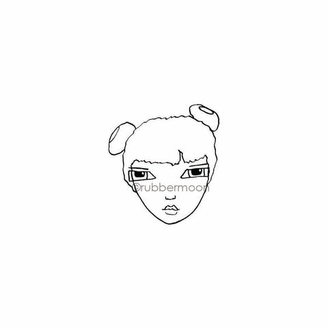 Sunny Carvalho | SC7775F - Space Buns - Rubber Art Stamp
