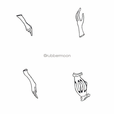 Sunny Carvalho | SC7783H - Hand Model Cube - Rubber Art Stamp
