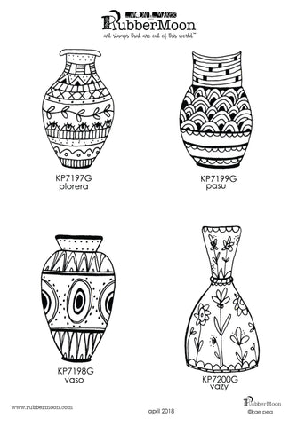 Kae Pea | 4 Vases Stamp Set