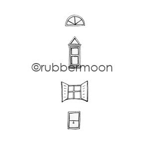 Kae Pea | KP5404H - Windows Cube - Rubber Art Stamp