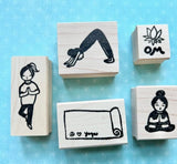 Kae Pea | KPYOGASET - Yoga Stamp Set, 5 Rubber Art Stamps