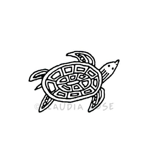 Claudia Rose | CR3511C - Roxie the Turtle - Rubber Art Stamp