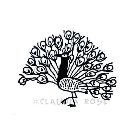 Claudia Rose | CR3211D - Sweet Pea Peacock - Rubber Art Stamp
