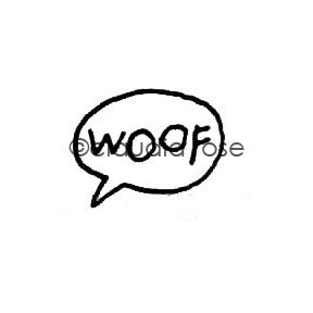 Claudia Rose | CR1117AA - Woof Word Balloon - Rubber Art Stamp