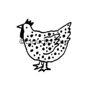 Claudia Rose | CR145D - Spotted Chicken (small) - Rubber Art Stamp