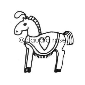Claudia Rose | CR188F - Royal Court Steed - Rubber Art Stamp