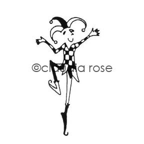 Claudia Rose | CR190F - Royal Court Jester (right-facing) - Rubber Art Stamp