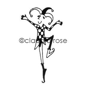 Claudia Rose | CR191F - Royal Court Jester (left-facing) - Rubber Art Stamp