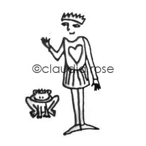 Claudia Rose | CR195G - Royal Court Prince w/ Frog End-Mount - Rubber Art Stamp