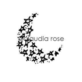 Claudia Rose | CR211C - Starry Night Moon - Rubber Art Stamp