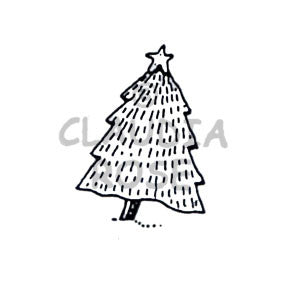 large christmas tree rubber stamp Claudia Rose | CR218D - Xmas Tree