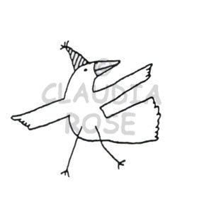 Dancing Bird Rubber Art Stamp