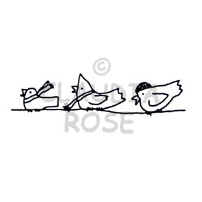 Claudia Rose | CR288E - Birds on a Wire - Rubber Art Stamp