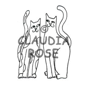 Claudia Rose | CR388F - Pair of Cats - Rubber Art Stamp