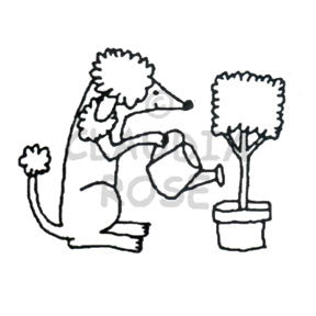 Topiary Poodle  Rubber Art Stamp