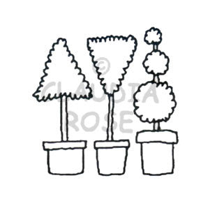 Topiary Rubber Art Stamp