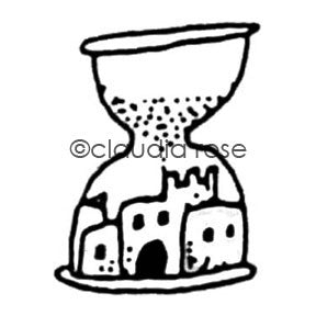 Claudia Rose | CR402F - Sandcastle Hourglass - Rubber Art Stamp