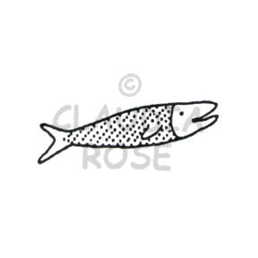 Dotted Fish Rubber Art Stamp
