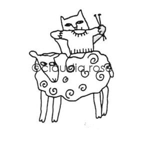 Claudia Rose | CR539E - Knitten Kitten - Rubber Art Stamp