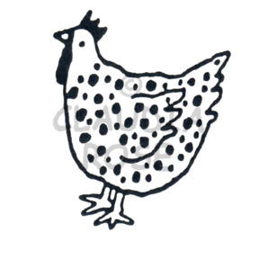 Spotted Hen (Large)  Rubber Art Stamp