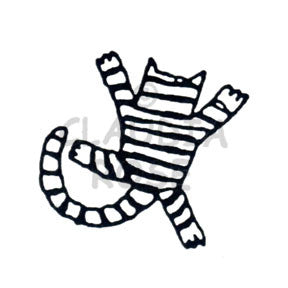 Acrobat Cat (Large) Rubber Art Stamp