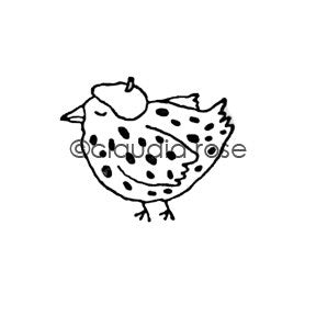 Claudia Rose | CR923C - French Hen - Rubber Art Stamp