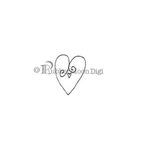 Effie Glitzfinger | EG133DG - Curly Love Heart - Digi Stamp