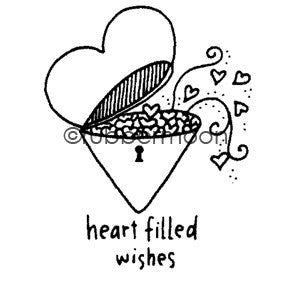 Effie Glitzfinger | EG5560E - Heart Filled Wishes - Rubber Art Stamp