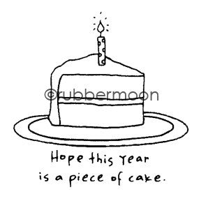 Effie Glitzfinger | EG5561E - Hope This Year is a Piece of Cake - Rubber Art Stamp