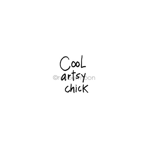 Kecia Deveney | KD04D - "Cool Artsy Chick" - Rubber Art Stamp