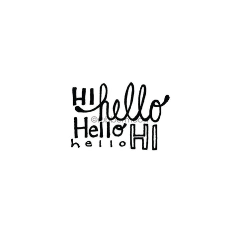 Kim Geiser | KG7427E- "Hi, Hello" - Rubber Art Stamp